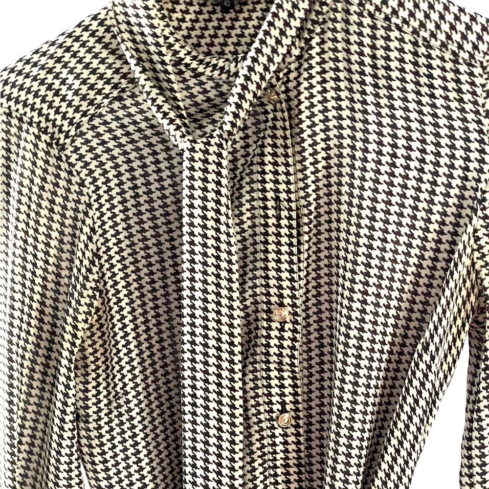 Gorgeous ❤️ Authentic Gucci Scarf Belted  Silk Houndstooth Dress - Picture 2 of 13
